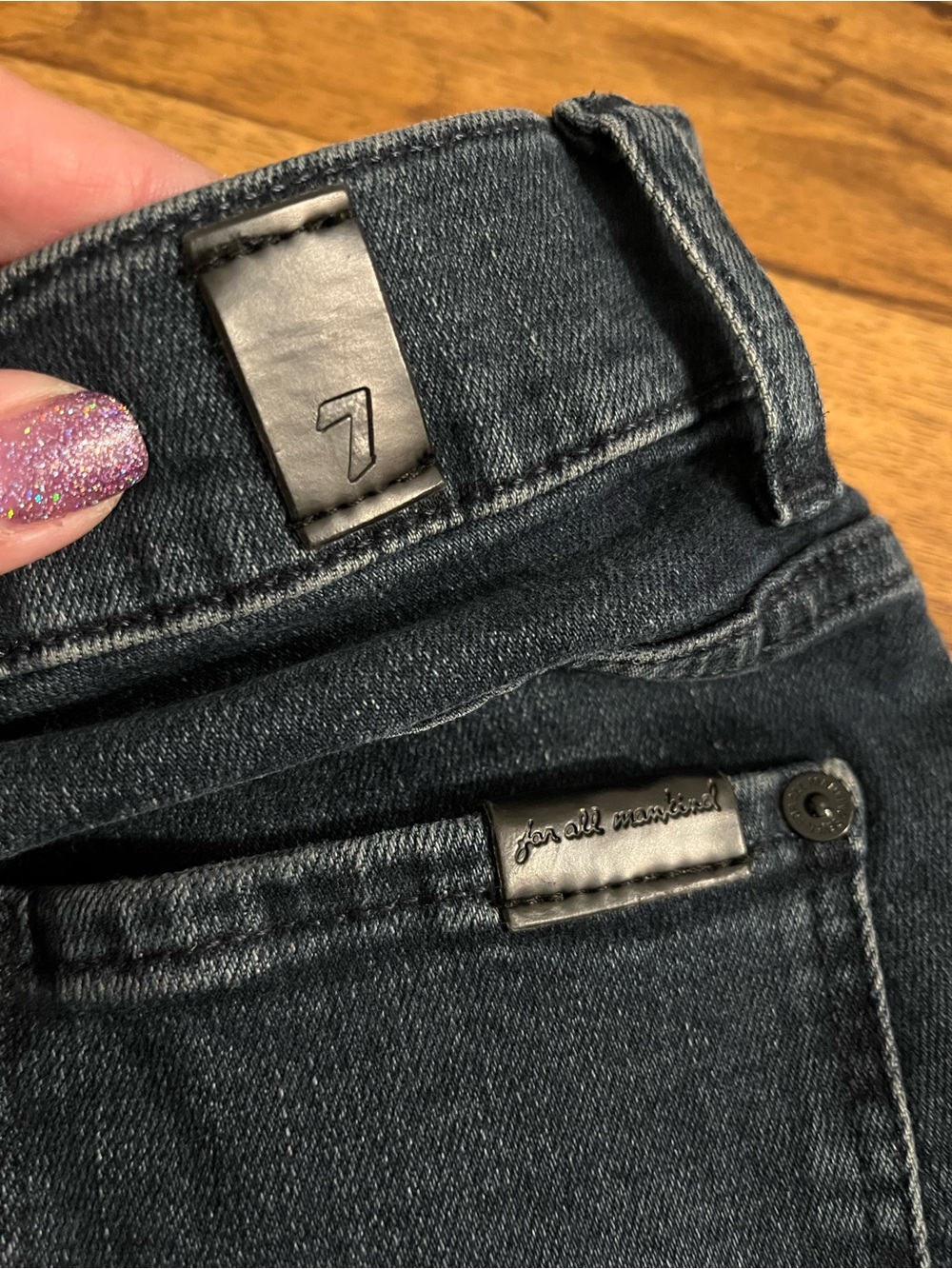 7 For All Mankind Dark Wash Bootcut Jeans Size 26 - Picture 5 of 5
